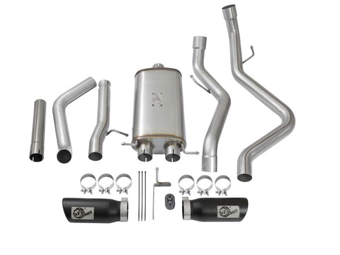 aFe MACH Force-Xp 3in CB SS Dual Exhaust w/Black Tips 09-16 GM Silverado/Sierra 4.3L/4.8L/5.3L - 49-44071-B
