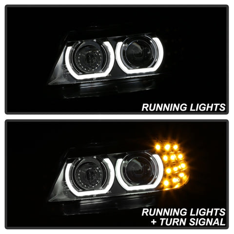 Spyder 09-12 BMW E90 3-Series 4DR HID w/ AFS Only - LED Turn - Black - PRO-YD-BMWE9009-AFSHID-BK - 5086495