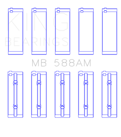 King Engine Bearings Renault C1E/E7F/K7J/C1J/C6J (Size +0.50mm) Main Bearing Set - MB588AM0.5