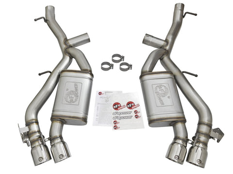aFe MACHForce XP 3in 304 SS Axle-Back Dual Exhaust (NPP) w/ Polished Tips 16-17 Camro SS V8-6.2L - 49-34068-P