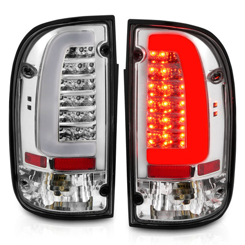 ANZO 95-00 Toyota Tacoma LED Taillights Chrome Housing Clear Lens (Pair) - 311355