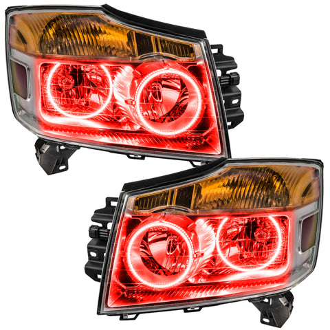 Oracle Lighting 08-15 Nissan Armada Pre-Assembled LED Halo Headlights -Red - 8106-003