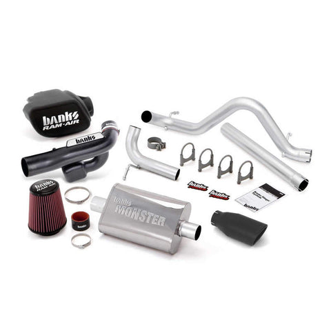 Banks Power 12-15 Jeep 3.6L Wrangler (All) 4dr Stinger Sys (no AutoMind) - SS Single Exh w/ Blk Tip - 51345-B