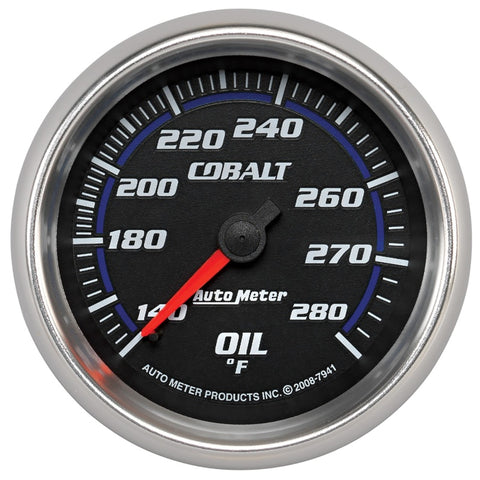 Autometer Cobalt 66.7mm 140-280 Degree F Mechanical Oil Temperature Gauge - 7941