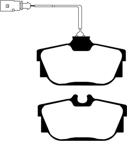 EBC 00 Volkswagen Eurovan 2.8 (ATE) with Wear Leads Ultimax2 Rear Brake Pads - UD877