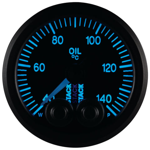 Autometer Stack 52mm 40-140 Deg C 1/8in NPTF Male Pro-Control Oil Temp Gauge - Black - ST3509