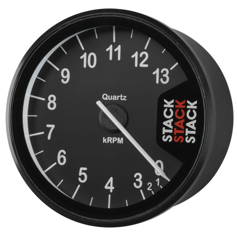 Autometer Stack Clubman Tachometer 80mm 0-3-13K RPM - Black - ST200-0313