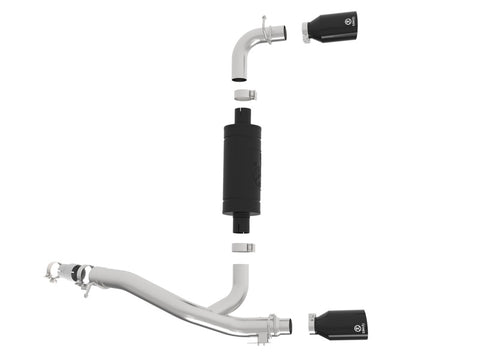 aFe Takeda 3in 304 SS Axle-Back Exhaust System w/ Black Tip 16-18 Ford Focus RS 2.3L (t) - 49-33104-B