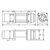 Superwinch 4500 LBS 12V DC 1/4in x 50ft Synthetic Rope Terra 4500SR Winch - Gray Wrinkle - 1145270