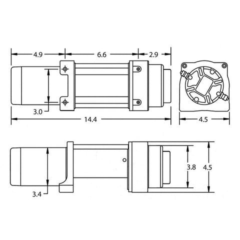 Superwinch 4500 LBS 12V DC 15/64in x 50ft Steel Rope Terra 4500 Winch - Gray Wrinkle - 1145260