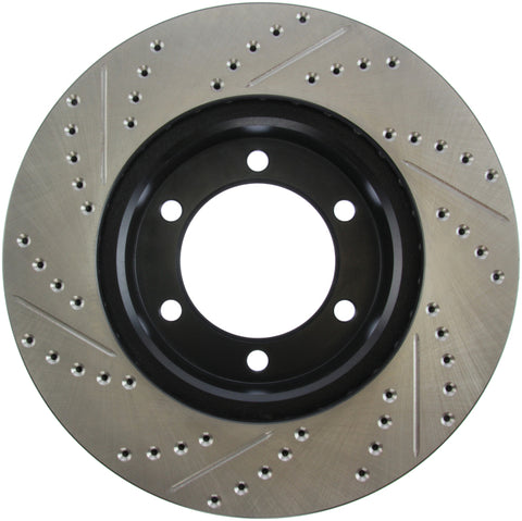 StopTech 00-06 Toyota Tundra / 01-07 Toyota Sequoia Front Left Slotted & Drilled Rotor - 127.44118L