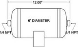 Firestone Air Tank 1 Gallon 6in. x 12in. L (2) 1/4in. NPT Ports 150 PSI Max - Black (WR17609125) - 9125