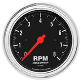 Autometer Traditional Chrome 3-3/8in 8K RPM In Dash Tachometer - 2499