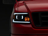 Raxiom 04-08 Ford F-150 Axial Series Projector Headlights w/ SEQL LED Bar- Blk Housing (Clear Lens) - T566364
