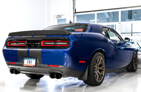 AWE Tuning 2017+ Challenger 5.7 Touring Edition Exhaust - Non-Resonated - Diamond Black Quad Tips - 3020-43084