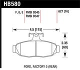 Hawk 86-92 Ford Taurus SHO / 89-92 Ford Thunderbird Super Coupe DTC-60 Race Rear Brake Pads - HB580G.627