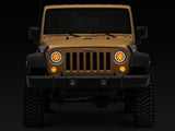 Raxiom 07-18 Jeep Wrangler JK Axial Spider LED Headlights w/Angel Eye Halo- Blk Housing (Clear Lens) - J152602