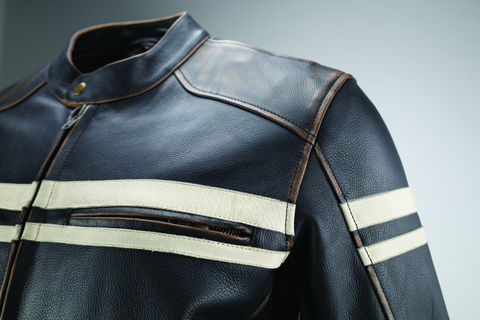 River Road Hoodlum Vintage Leather Jacket Black - Small - 094382