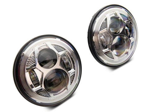 Raxiom 07-18 Jeep Wrangler JK 7-In LED Headlights- Chrome Housing (Clear Lens) - J154697