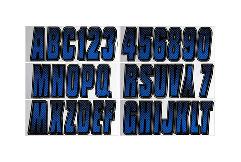 Hardline Boat Lettering Registration Kit 3 in. - 300 Blue/Black - BLBKG300