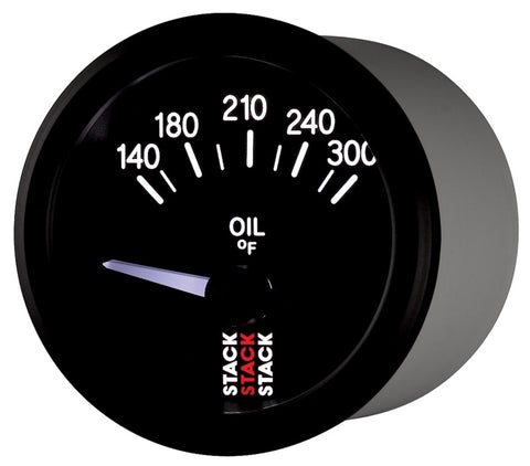 Autometer Stack 52mm 140-300 Deg F 1/8in NPTF Electric Oil Temp Gauge - Black - ST3210