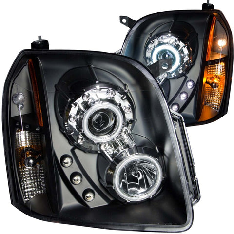 ANZO 2007-2014 GMC Yukon Projector Headlights w/ Halo Black (CCFL) - 111148