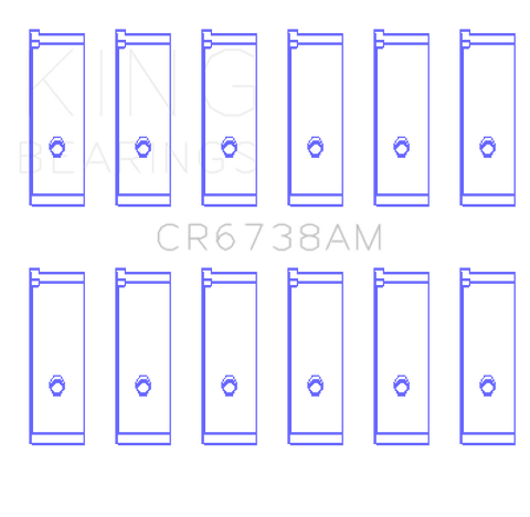King Engine Bearings Honda C27A4 (Size +0.50mm) Connecting Rod Bearing Set - CR6738AM0.5