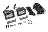 Go Rhino Xplor Bright Series Rectangle LED Spot Light Kit (Surface/Thread Stud Mnt) 4x3 - Blk (Pair) - 753003023SBS