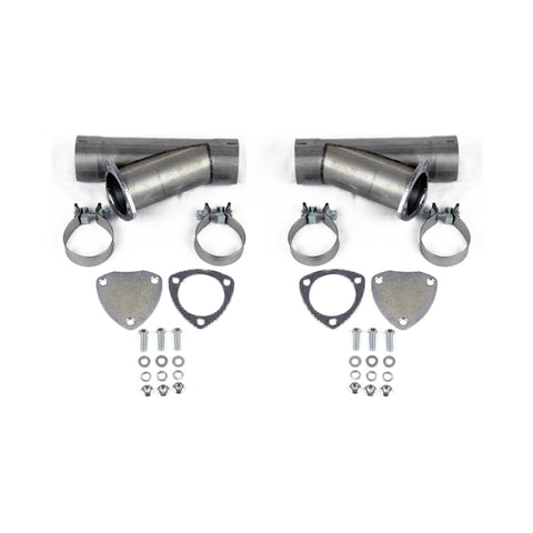 Granatelli 5.0in Aluminized Mild Steel Manual Dual Exhaust Cutout w/Slip Fit & Band Clamps - 304550D