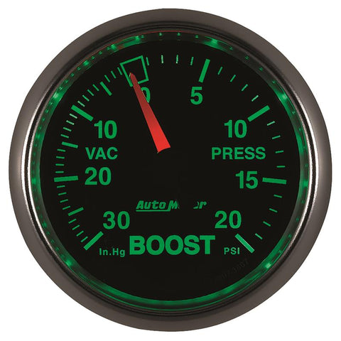 Autometer GS 52mm 30 in Hg/20 psi Mechanical Vacuum/Boost Gauge - 3807