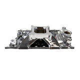 Edelbrock Chevy SB Victor Jr. 23 Degree Intake Manifold - Chrome Plasma Finish - 2975-CP