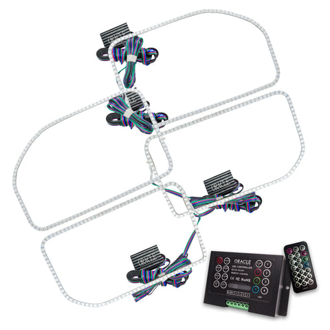Oracle Ford F250/350 11-16 Halo Kit (Square Ring Design) - ColorSHIFT w/ 2.0 Controller - 2383-333