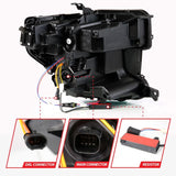 ANZO 19-21 GMC Sierra 1500 LED Projector Headlight w/Switchback+Sequential - Black - 111600