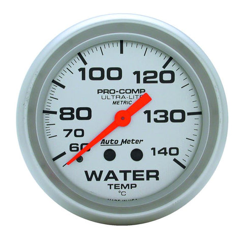 Autometer Ultra-Lite 66.7mm Mechanical 60-140 Degree C Water Temperature Gauge w/ 6in Tubing - 4431-M