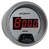 AutoMeter Gauge Tach 3-3/8in. 10K RPM In-Dash Digital Silver Dial W/ Red Led - 6597