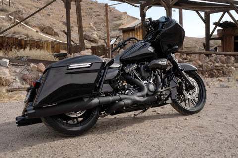 Vance & Hines 17-23 Harley Touring Models Blackbird 450 Slip-Ons - Black Contrast Finish End Caps - 46792