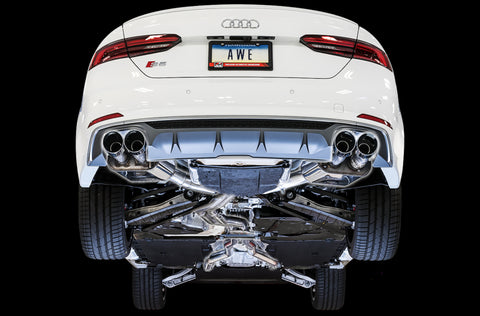 AWE Tuning Audi B9 S5 Coupe SwitchPath Exhaust w/ Chrome Silver Tips (90mm) - 3025-42036