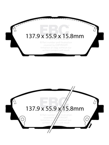 EBC 2019+ Mazda 3 (BP) 2.5L Ultimax Front Brake Pads - UD2218