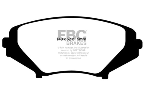 EBC 03-12 Mazda RX8 1.3 Rotary (Standard Suspension) Yellowstuff Front Brake Pads - DP41665R