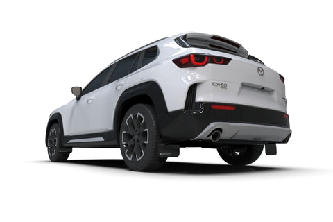 Rally Armor 23-26 Mazda CX-50 (Will Not Fit CX-5) Black UR Mud Flap W/White Logo - MF107-UR-BLK-WH