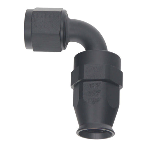 DeatschWerks 8AN Female Swivel 90-Degree Hose End PTFE (Incl 1 Olive Insert) - Anodized Matte Black - 6-02-0856-B