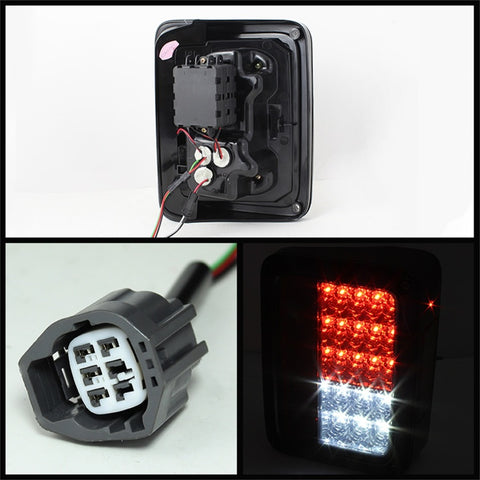 Spyder Jeep Wrangler 07-15 LED Tail Lights Smoke ALT-YD-JWA07-LED-SM - 5070418