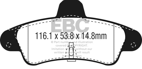 EBC 2001-2003 Mercury Cougar 2.0L Redstuff Rear Brake Pads - DP3965/2C