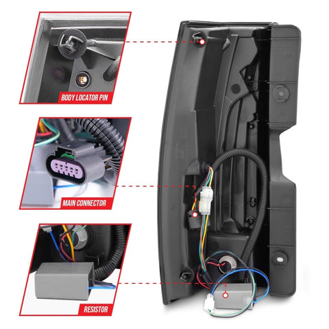 ANZO 2007-2014 Chevrolet Suburban LED Taillights Smoke G5 - Escalade Look - 311232