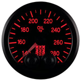 Autometer Stack Instruments 52mm 140-280 Deg F 1/8in NPTF Male Pro Control Oil Temp Gauge - Black - ST3510