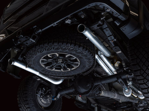 AWE Tuning 22-23 GMC Sierra 1500 AT4X 6.2L 0FG Catback Split Dual (Flat Bumper) - Bashguard(No Tips) - 3015-31972