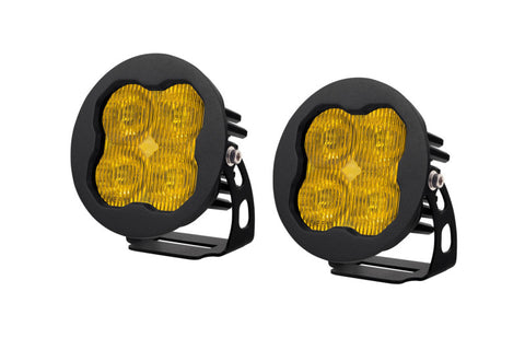 Diode Dynamics SS3 LED Pod Pro - Yellow SAE Fog Round (Pair) - DD6150P