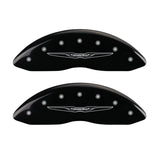 MGP 4 Caliper Covers Engraved Front & Rear Style 2/Chrysler Wing Black finish silver ch - 32020SCW2BK