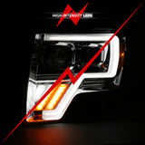 ANZO 2009-2013 Ford F-150 Projector Light Bar G4 Switchback H.L. Chrome Amber - 111470