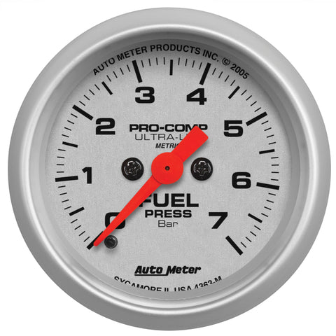 AutoMeter Gauge Fuel Pressure 2-1/16in. 7 Bar Electric Ultra-Lite - 4363-M